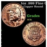 1oz .999 Fine Copper Bullion Round - Donald J. Tru