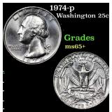 1974-p Washington Quarter 25c Grades GEM+ Unc