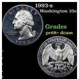 1993-s Proof Washington Quarter 25c Grades GEM++ P