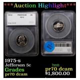 *Highlight* 1975-s Proof Jefferson Nickel 5c pr70