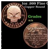 1oz .999 Fine Copper Bullion Round - Protect The 2