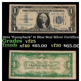 1934 $1 Blue Seal Silver Certificate Grades vf+