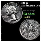 1989-p Washington Quarter 25c Grades GEM Unc