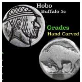 Hobo Buffalo Nickel 5c Grades Hand Carved
