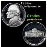 1984-s Proof Jefferson Nickel 5c Grades GEM++ Proo