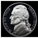 1993-s Proof Jefferson Nickel 5c Grades GEM++ Proo
