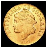 1959 Colombia 2 Centavos KM# 214 Grades Brilliant