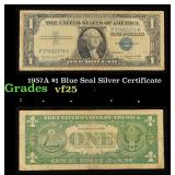 1957A $1 Blue Seal Silver Certificate Grades vf+