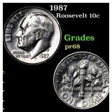 1987 Proof Roosevelt Dime 10c Grades GEM++ Proof