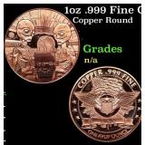 1oz .999 Fine Copper Bullion Round - We