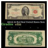 1953A $2 Red Seal United States Note Grades vf++