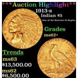 *Highlight* 1913-s Gold Indian Half Eagle $5 Selec