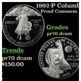1992-P Columbus Proof Modern Commem Dollar $1 pr70