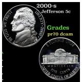 2000-s Proof Jefferson Nickel 5c Grades GEM++ Proo