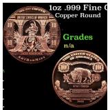 1oz .999 Fine Copper Bullion Round - $10 Bank Note