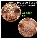 1oz .999 Fine Copper Bullion Round - Walking Liber
