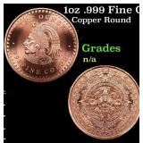 1oz .999 Fine Copper Bullion Round - Aztec Calenda