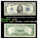 1934D $5 Blue Seal Silver Certificate Grades Selec
