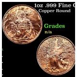 1oz .999 Fine Copper Bullion Round - Nordic Creatu