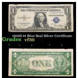 1935D $1 Blue Seal Silver Certificate Grades vf++