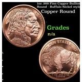 1oz .999 Fine Copper Bullion Round - Buffalo Nicke