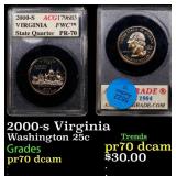2000-s Virginia Proof Washington Quarter 25c pr70