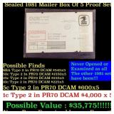 Original sealed box of 3x 1981 United States Mint