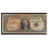 1957B $1 Blue Seal Silver Certificate Grades vf+
