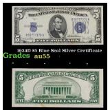 1934D $5 Blue Seal Silver Certificate Grades Choic