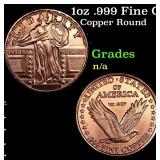 1oz .999 Fine Copper Bullion Round - Standing Libe