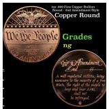 1oz .999 Fine Copper Bullion Round - 2nd Amendment