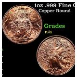 1oz .999 Fine Copper Bullion Round - Nordic Creatu