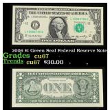 2006 $1 Green Seal Federal Reserve Note Grades Gem