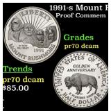 1991-s Mount Rushmore Proof Modern Commem Half Dol