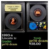 1993-s Proof Lincoln Cent 1c GEM++ Proof Deep Came