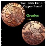 1oz .999 Fine Copper Bullion Round - Indian Gold C