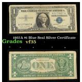 1957A $1 Blue Seal Silver Certificate Grades vf++