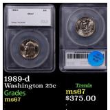 1989-d Washington Quarter 25c ms67 SEGS