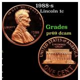 1988-s Proof Lincoln Cent 1c Grades GEM++ Proof De