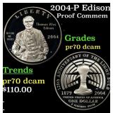 2004-P Edison Proof Modern Commem Dollar $1 pr70 d