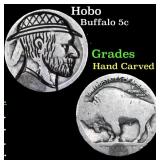 Hobo Buffalo Nickel 5c Grades Hand Carved