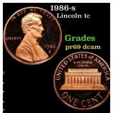 1986-s Proof Lincoln Cent 1c Grades GEM++ Proof De