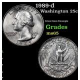 1989-d Washington Quarter 25c Grades GEM Unc