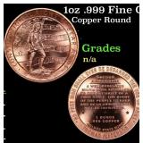 1oz .999 Fine Copper Bullion Round - Right to Bear