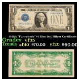 1928A $1 Blue Seal Silver Certificate Grades vf++