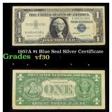 1957A $1 Blue Seal Silver Certificate Grades vf++