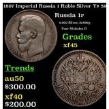 1897 Imperial Russia 1 Ruble Silver Y# 59.1 Grades