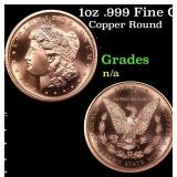 1oz .999 Fine Copper Bullion Round - Morgan Dollar