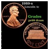 1989-s Proof Lincoln Cent 1c Grades GEM++ Proof De