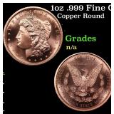 1oz .999 Fine Copper Bullion Round - Morgan Dollar